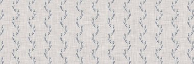 Fransız mavi botanik yaprağı, iki tonluk kır evi motifli, dikişsiz sınır. Basit bir kırsal kumaş tekstil etkisi. İlkel, eski püskü, şık mutfak bezi tasarımı..
