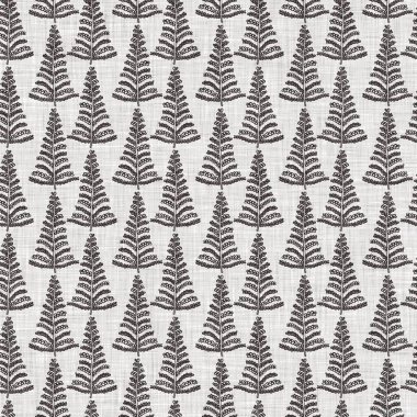 Fransız gri botanik yapraklı keten desenli, 2 tonluk kır evi motifli. Basit bir kırsal kumaş tekstil etkisi. İlkel, eski püskü, şık mutfak bezi tasarımı..