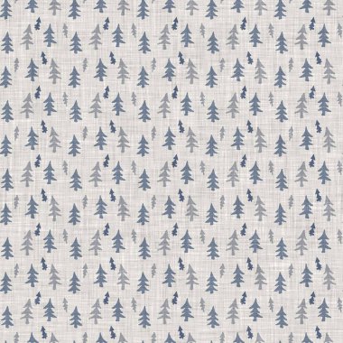 Fransız mavi botanik yaprağı keten desenli ve 2 tonluk kır evi motifli. Basit bir kırsal kumaş tekstil etkisi. İlkel, eski püskü, şık mutfak bezi tasarımı..