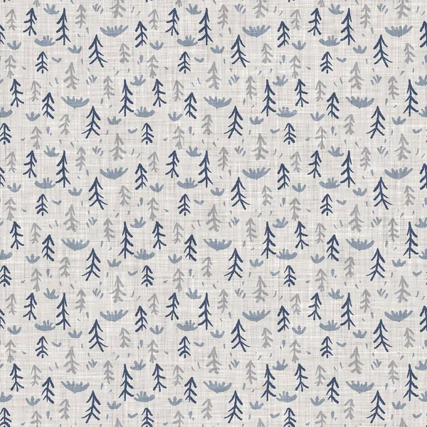 Fransız mavi botanik yaprağı keten desenli ve 2 tonluk kır evi motifli. Basit bir kırsal kumaş tekstil etkisi. İlkel, eski püskü, şık mutfak bezi tasarımı..