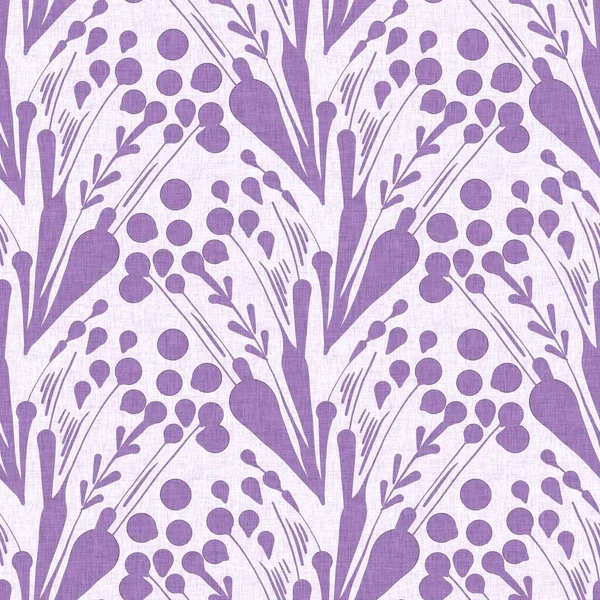 Gender neutral purple flower seamless raster background. Simple whimsical 2 tone pattern. Kids floral nursery wallpaper or scandi all over print. — Foto Stock