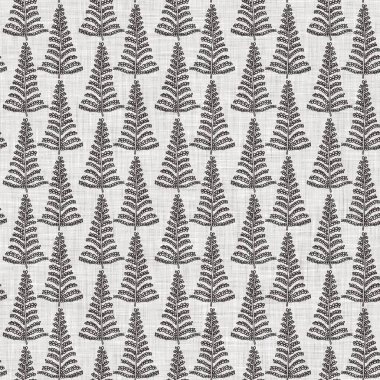 Fransız gri botanik yapraklı keten desenli, 2 tonluk kır evi motifli. Basit bir kırsal kumaş tekstil etkisi. İlkel, eski püskü, şık mutfak bezi tasarımı..