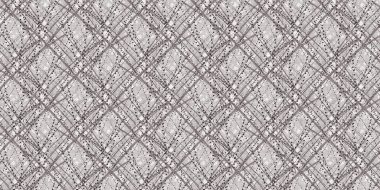 Fransız gri botanik yaprağı, iki tonluk kır evi motifli dikişsiz sınır. Basit bir kırsal kumaş tekstil etkisi. İlkel, eski püskü, şık mutfak bezi tasarımı..