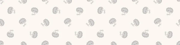 Gender neutral sleepy cartoon seamless vector background. Simple whimsical 2 tone pattern. Kids nursery wallpaper or scandi all over print. — Image vectorielle