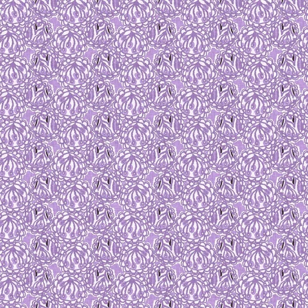 Gender neutral purple flower seamless raster background. Simple whimsical 2 tone pattern. Kids floral nursery wallpaper or scandi all over print. — стоковое фото