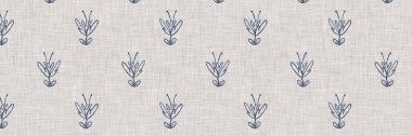 Fransız mavi botanik yaprağı, iki tonluk kır evi motifli, dikişsiz sınır. Basit bir kırsal kumaş tekstil etkisi. İlkel, eski püskü, şık mutfak bezi tasarımı..