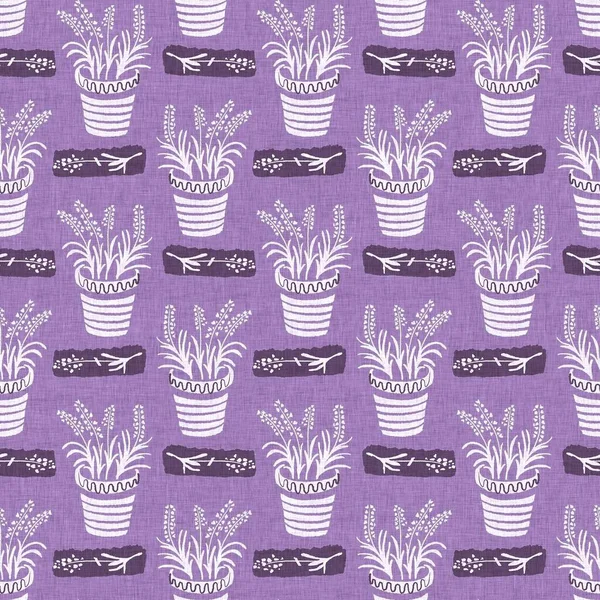 Gender neutral purple flower seamless raster background. Simple whimsical 2 tone pattern. Kids floral nursery wallpaper or scandi all over print. — Stockfoto