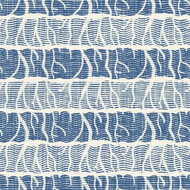 Hassas Fransız dantel efekti. Kusursuz çizgili desen. Süslü Provence tarzı dantelli kır evi dekorasyonu. Kırsal, modern, pejmürde, şık tasarım için keten kumaş duvar kağıdı.