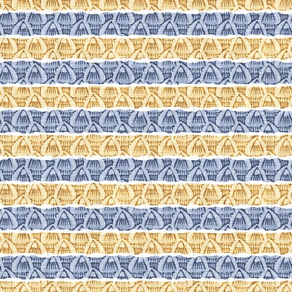 Бесшовные Французской Кухни Полосы Полосы Ткани Узор Отпечаток Сине Желтый — стоковое фото