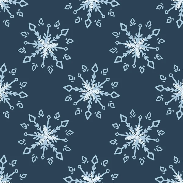 Flocon Neige Congelé Noël Motif Vectoriel Sans Couture Conception Graphique — Image vectorielle