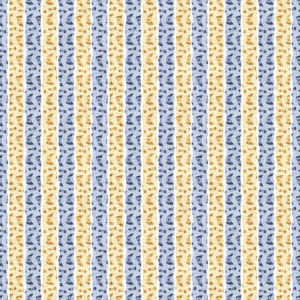 Sem Costura Francês País Cozinha Stripe Tecido Padrão Impressão Azul — Fotografia de Stock