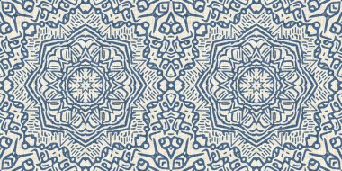 Fransız mavisi keten rengi geometrik sınır desenini etkiler. Klasik 2 tonlu Avrupa nötr gri örülmüş tekstil kurdelesi eski püskü ev dekoru için. Köy çiftliği mutfak kenarı bant