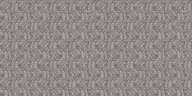Fransız gri botanik yaprağı, iki tonluk kır evi motifli dikişsiz sınır. Basit bir kırsal kumaş tekstil etkisi. İlkel, eski püskü, şık mutfak bezi tasarımı.