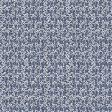 İki tonluk kır evi tarzı botanik motifli Fransız mavisi keten desenli. Basit bir kırsal kumaş tekstil etkisi. İlkel, modern, pejmürde, şık tasarım.