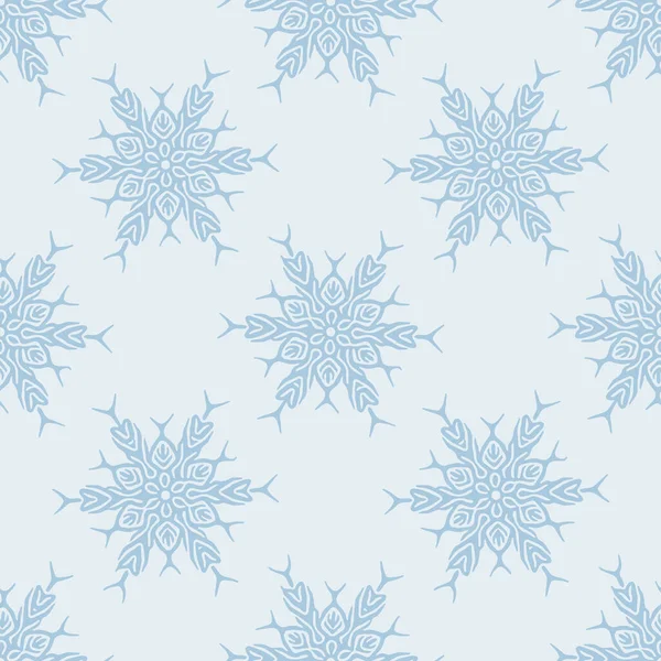 クリスマス凍結雪片シームレスベクトルパターン 包装紙のためのマスキュリン冬の雪のグラフィックデザイン クリスマス 霜降り壁紙 — ストックベクタ