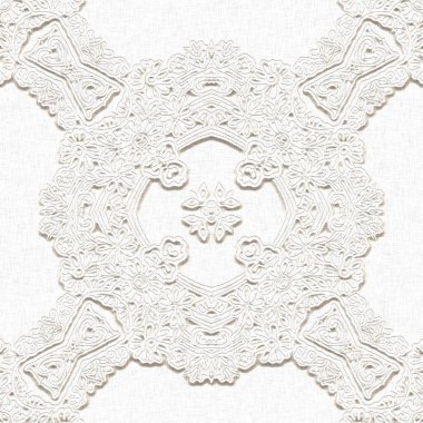Beyaz keten dantel efekt arka planı. İnce üç boyutlu dantelli, asgari stil bir düğün davetiyesi. Kusursuz modern kağıt kaplanabilir.