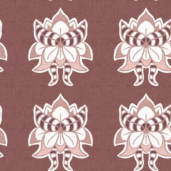 Geschlechtsneutrale Dunkelrosa Blume Nahtlosen Raster Hintergrund Einfaches Skurriles Ton Muster — Stockfoto