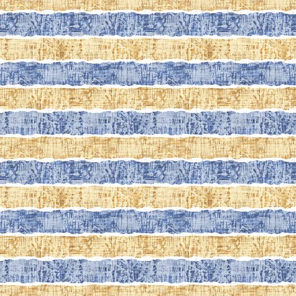 Seamless French Country Kitchen Stripe Fabric Pattern Print Blue Yellow — Stock Photo, Image