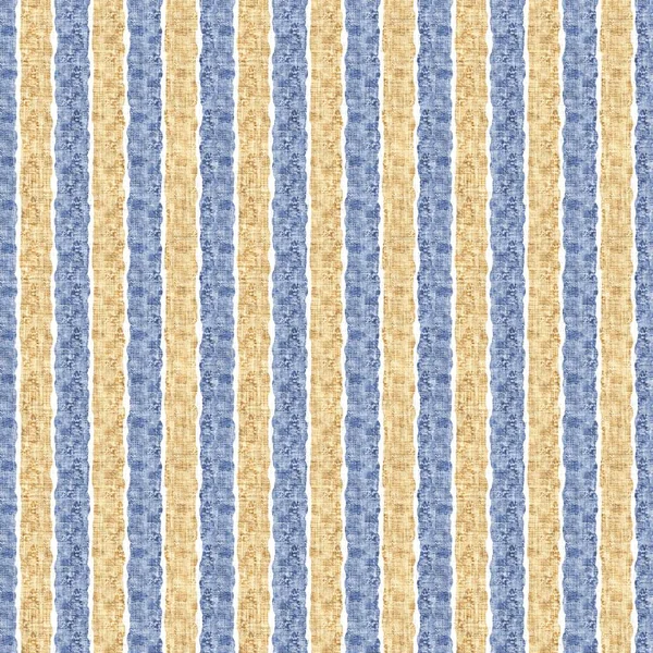 Impression Sans Couture Motif Tissu Rayures Cuisine Française Bleu Jaune — Photo