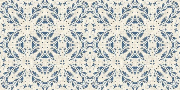 Французький Синій Квітковий Жолоб Надрукував Малюнок Рельєфу Тканини Оздоблення Домашнього — стокове фото