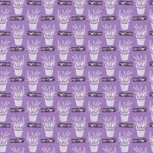 Gender Neutral Purple Flower Seamless Raster Background Simple Whimsical Tone — Zdjęcie stockowe