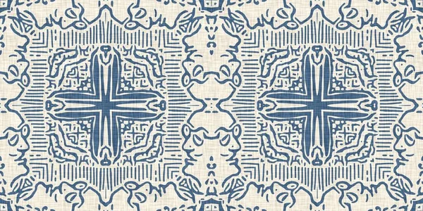 Французький Синій Лляний Ефект Геометричний Графік Класичне Тонове Європейське Нейтральне — стокове фото