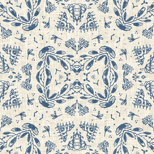 Modèle Tissu Imprimé Français Floral Bleu Français Pour Style Chic — Photo