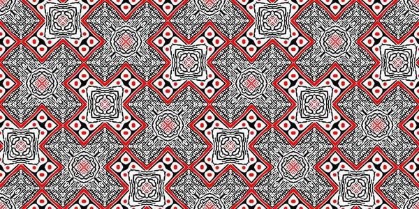 Red Black Seamless Arabesque Bandana Border Pattern Modern Masculine Fashion — Stock Photo, Image