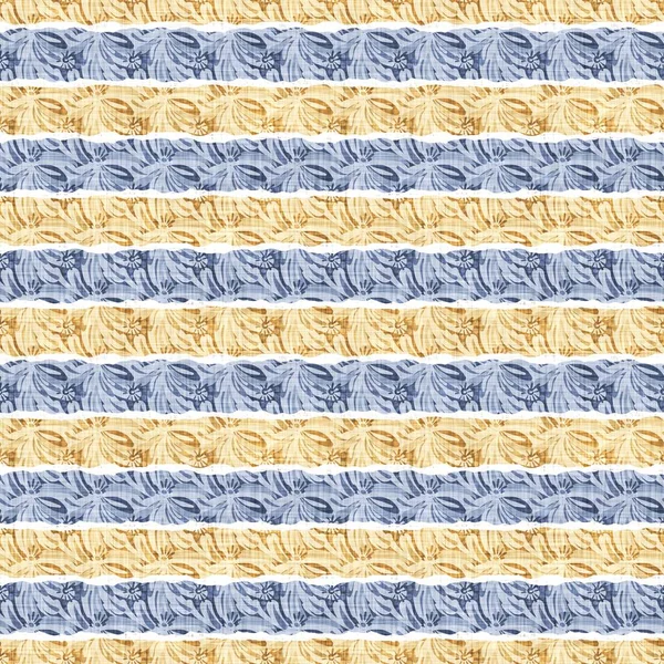 Απρόσκοπτη Γαλλική Χώρα Κουζίνα Ριγέ Σχέδιο Ύφασμα Μοτίβο Μπλε Κίτρινο — Φωτογραφία Αρχείου
