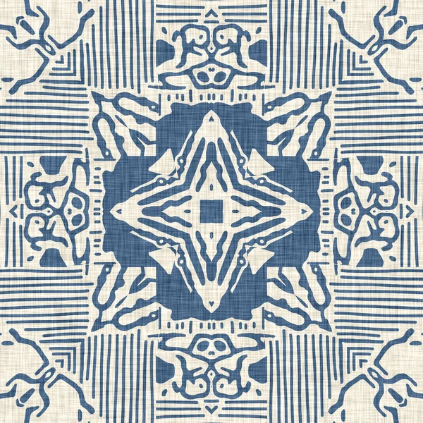 Fantasia Geometrica Effetto Lino Blu Francese Classic Tono Europeo Neutro — Foto Stock