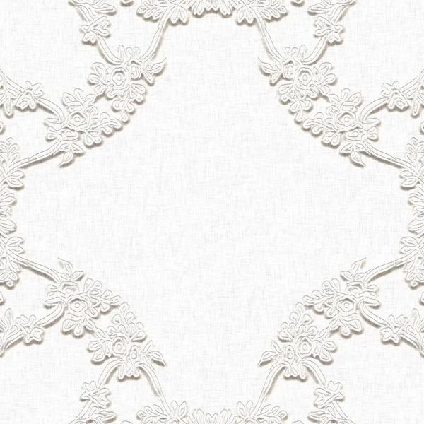 Bianco Sfondo Effetto Pizzo Lino Bianco Minimo Invito Nozze Elegante — Foto Stock