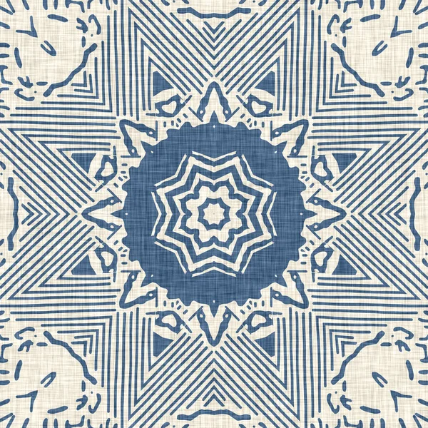 Fantasia Geometrica Effetto Lino Blu Francese Classic Tono Europeo Neutro — Foto Stock