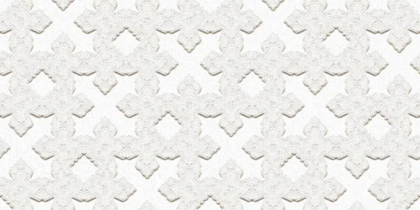 Weiß Auf Weißem Leinenspitzeneffekt Hintergrund Minimal Stylisches Muster Mit Durchbrochenem — Stockfoto