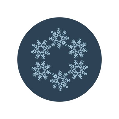 Noel kar tanesi dairesi çizim vektör motifi. Bayram, kostüm ve buz gibi ikon için maskülen kar grafiği. El çizimi Aralık karlı altı köşeli yıldız