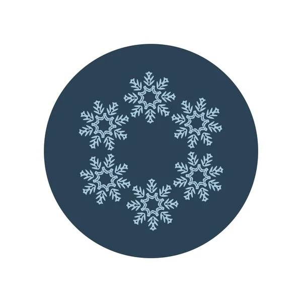 Kerst Sneeuwvlok Cirkel Illustratie Vector Motief Mannelijke Winter Sneeuw Grafisch — Stockvector