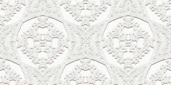 Белый Белом Льняном Кружевном Фоне Стильный Узор Свадебной Ленточки Бесшовный — стоковое фото