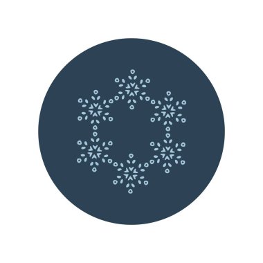 Noel kar tanesi dairesi çizim vektör motifi. Bayram, kostüm ve buz gibi ikon için maskülen kar grafiği. El çizimi Aralık karlı altı köşeli yıldız