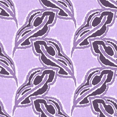 Cinsiyet olarak nötr mor botanik yaprak, dikişsiz raster arka plan. Basit, kaprisli, 2 tonlu bir model. Çocuk bezi duvar kâğıdı ya da her yerde skandal var.