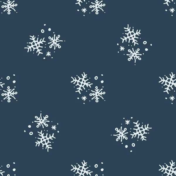 Patrón Vector Sin Costuras Copo Nieve Neutro Género Navideño Diseño — Vector de stock