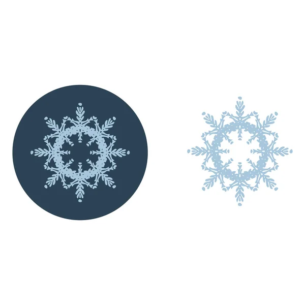 Jul Snöflinga Cirkel Illustration Vektor Motiv Maskulin Vinter Snö Grafik — Stock vektor