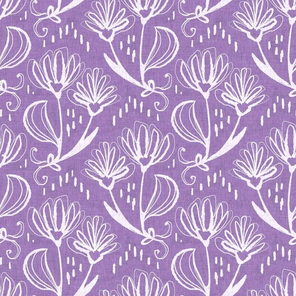 Gender Neutral Purple Flower Seamless Raster Background Simple Whimsical Tone — Foto Stock