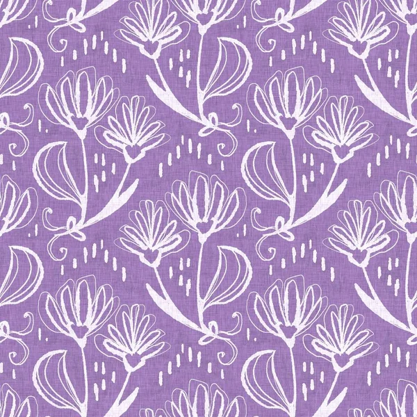 Gender Neutral Purple Flower Seamless Raster Background Simple Whimsical Tone — Stockfoto