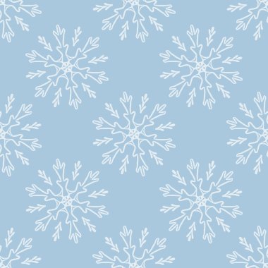 Noel dondurulmuş kar tanesi kusursuz vektör deseni. Ambalaj kağıdı, Xmas, buzlu duvar kağıdı için erkeksi kar grafiği tasarımı