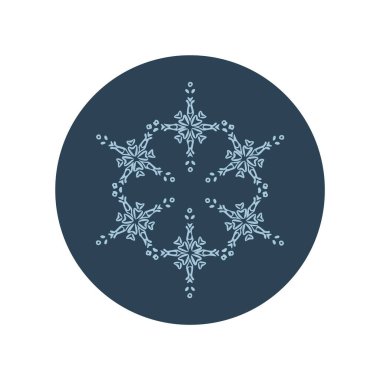 Noel kar tanesi dairesi çizim vektör motifi. Bayram, kostüm ve buz gibi ikon için maskülen kar grafiği. El çizimi Aralık karlı altı köşeli yıldız