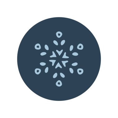 Noel kar tanesi dairesi çizim vektör motifi. Bayram, kostüm ve buz gibi ikon için maskülen kar grafiği. El çizimi Aralık karlı altı köşeli yıldız