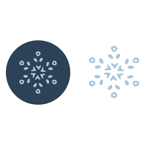 Kerst Sneeuwvlok Cirkel Illustratie Vector Motief Mannelijke Winter Sneeuw Grafisch — Stockvector