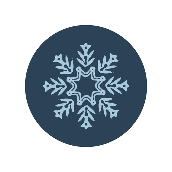 Navidad Copo Nieve Círculo Ilustración Vector Motivo Gráfico Nieve Invierno — Archivo Imágenes Vectoriales