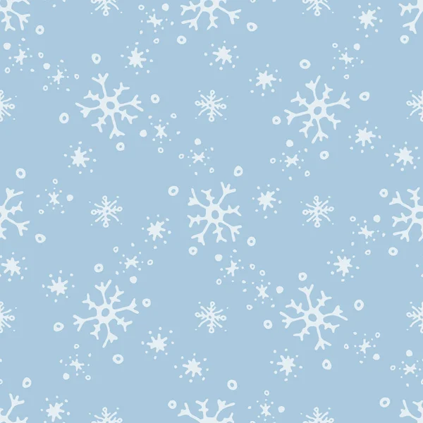 Natal Gênero Neutro Floco Neve Padrão Vetor Sem Costura Inverno — Vetor de Stock
