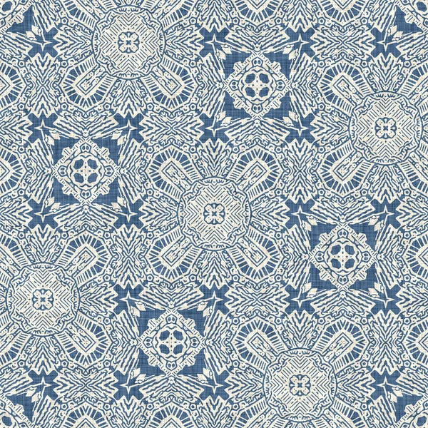 French blue linen effect geometric pattern. Classic 2 tone European neutral grey woven textile background for shabby chic home decor . Country farmhouse kitchen towel style