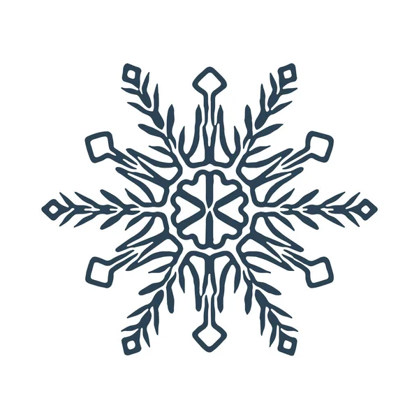 Weihnachten Schneeflocke Illustration Vektormotiv Maskuline Winterschnee Grafik Für Den Urlaub — Stockvektor